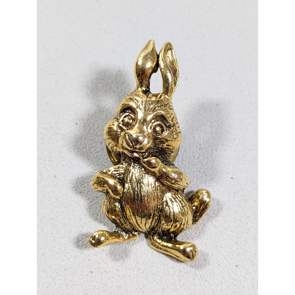 Vintage Camco Gold Tone Bunny Rabbit Easter Lapel Pin Brooch Small - Picture 2 of 5